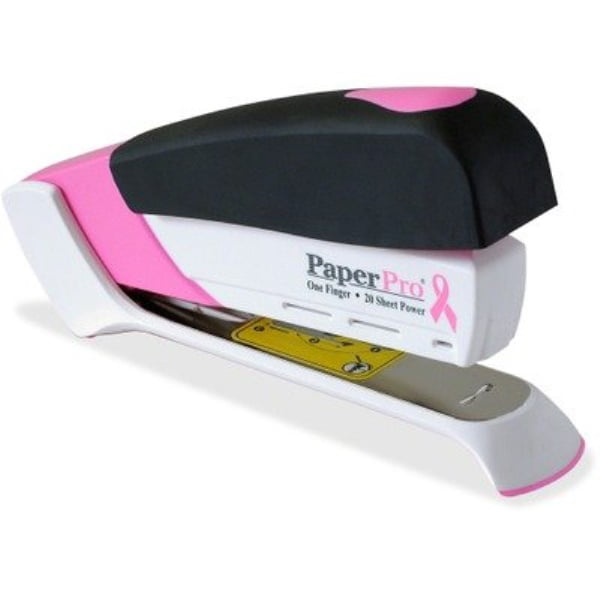 Pink Ribbon Desktop Stapler 20-Sheet Capacity Black/Pink 